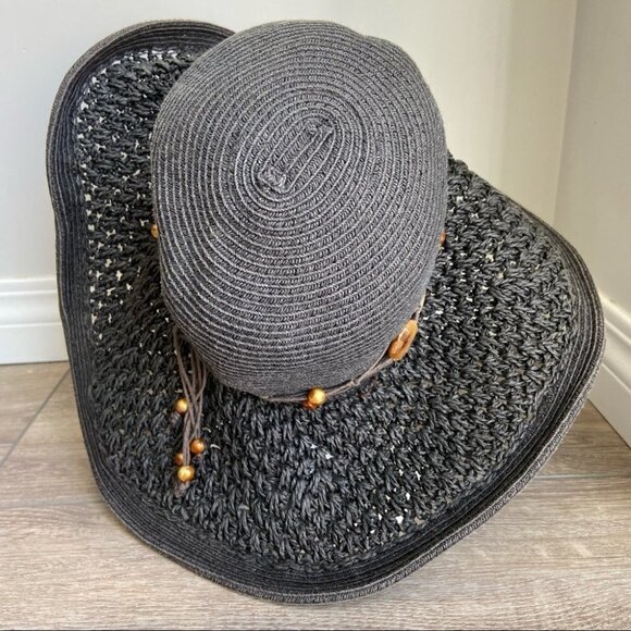 Sun  N’ Sand Beaded Paper Braid Hat - Picture 3 of 15